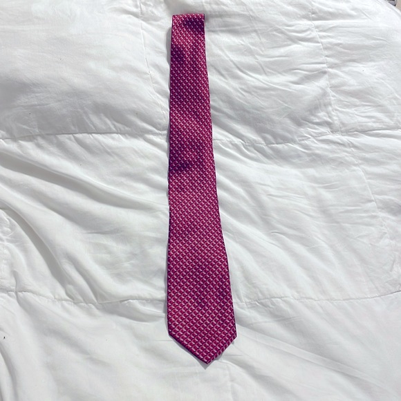 John Ashford Other - John Ashford - Red & Silver Patterned Silk Tie